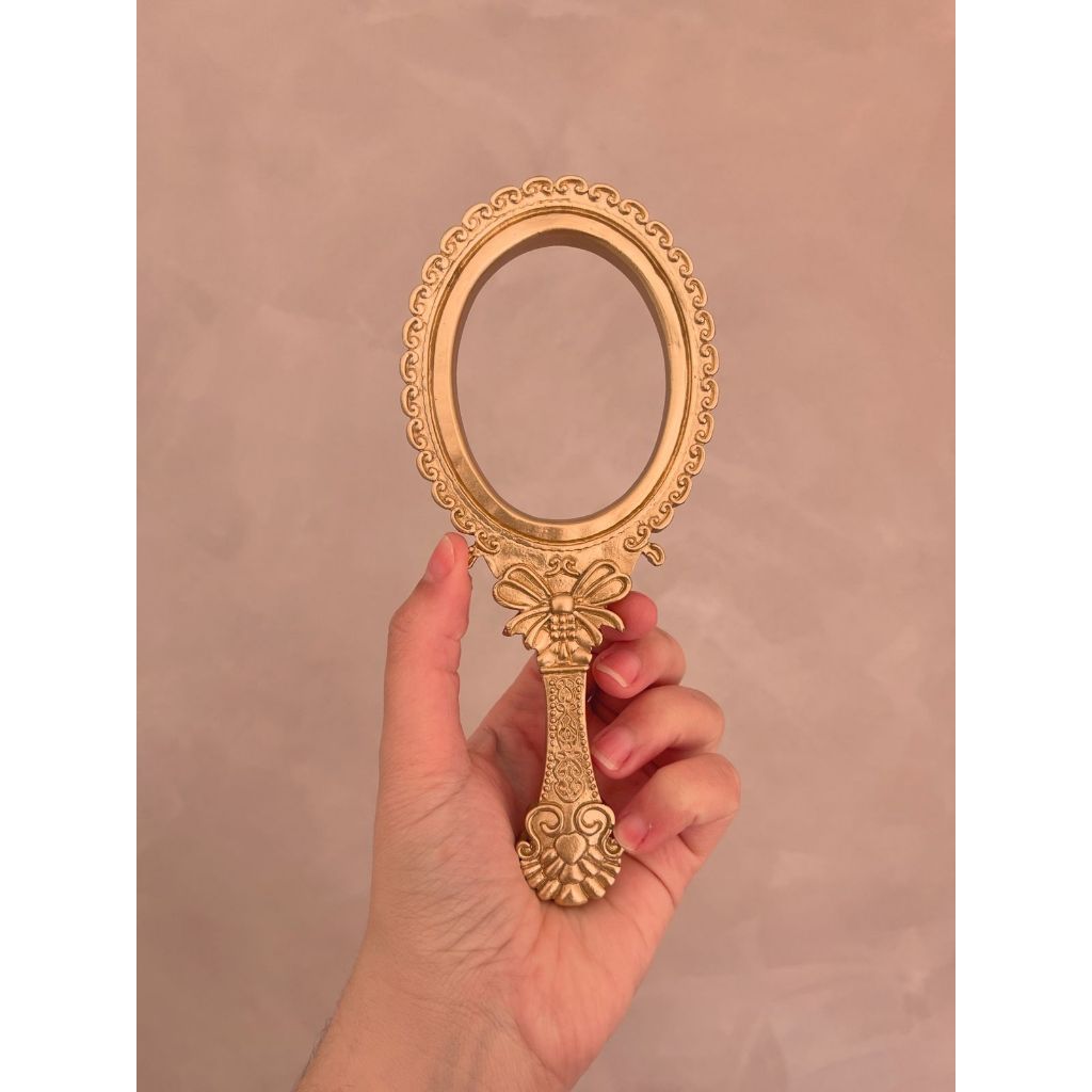 Espelho de mão Vintage S/ Espelho Moldura Resina Lembrancinha