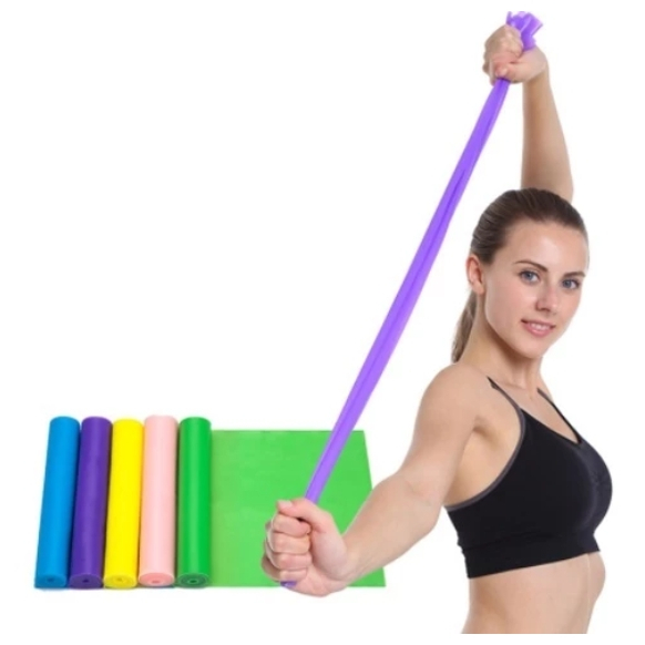 3 Faixa Elástica Fisioterapia Academia Para Exercícios Funcionais 1,5m Cor Sortida