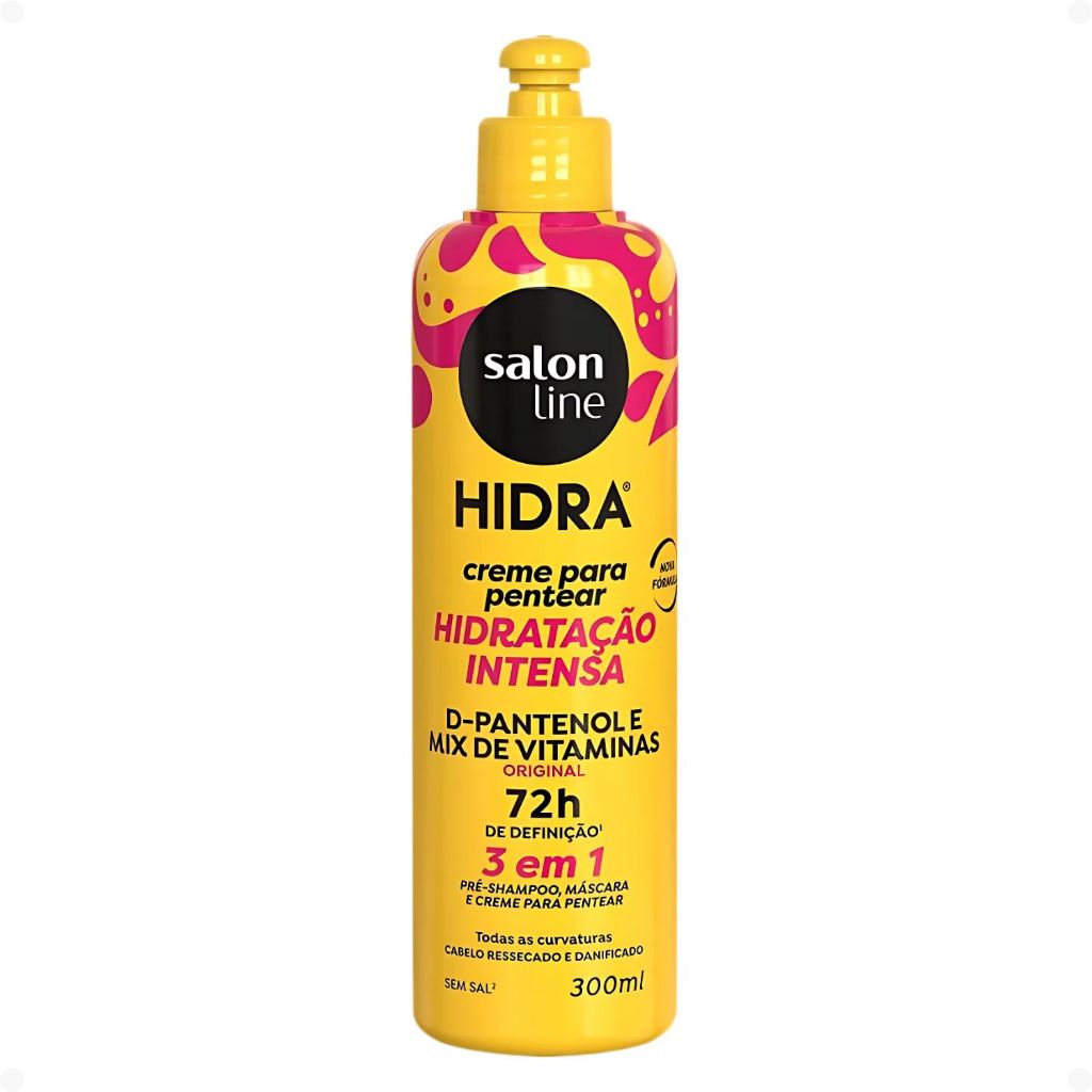 CREME PARA PENTEAR SALON LINE HIDRA 3 EM 1 D-PANTENOL 300ML em Oferta na Shopee