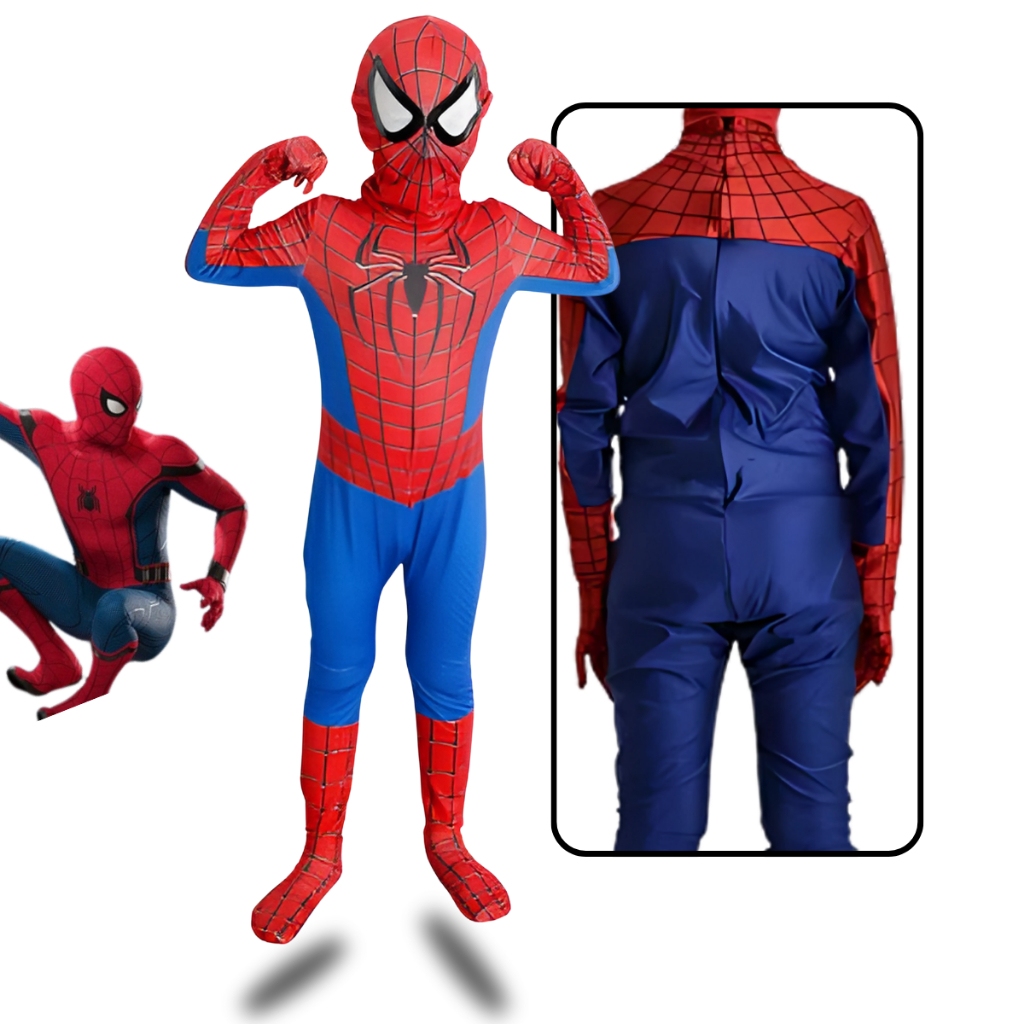 Fantasia Do Homem Aranha Infantil Macacao Spiderman Realista fantasia Super Heróis Marvel Luxo Aranhaverso Peter Parker
