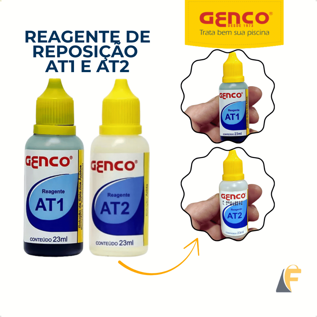 Reagente de Reposição AT1 e AT2 Estabilizador de PH para Piscina Genco