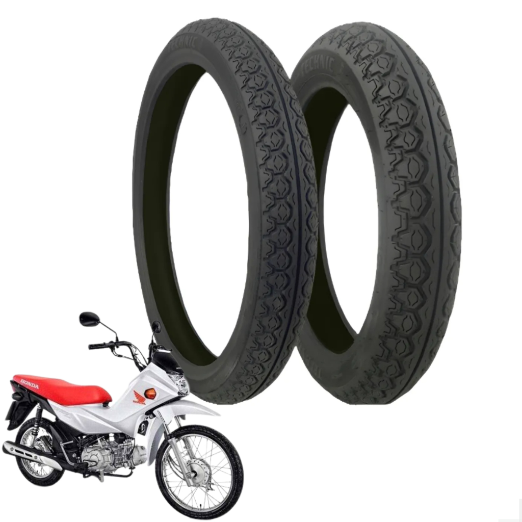 Par Pneu Biz Pop 100 60/100-17 + 80/100-14 Tiger Technic em Oferta na Shopee