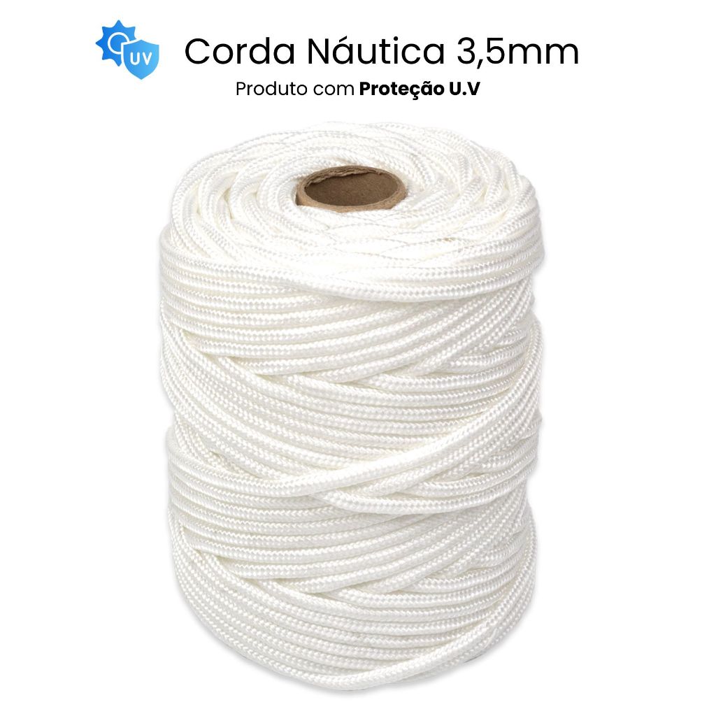 Corda Náutica 3,5mm Trançada 100% Polipropileno Rolo com 140 metros Selaria, Amarração de Carga em Oferta na Shopee