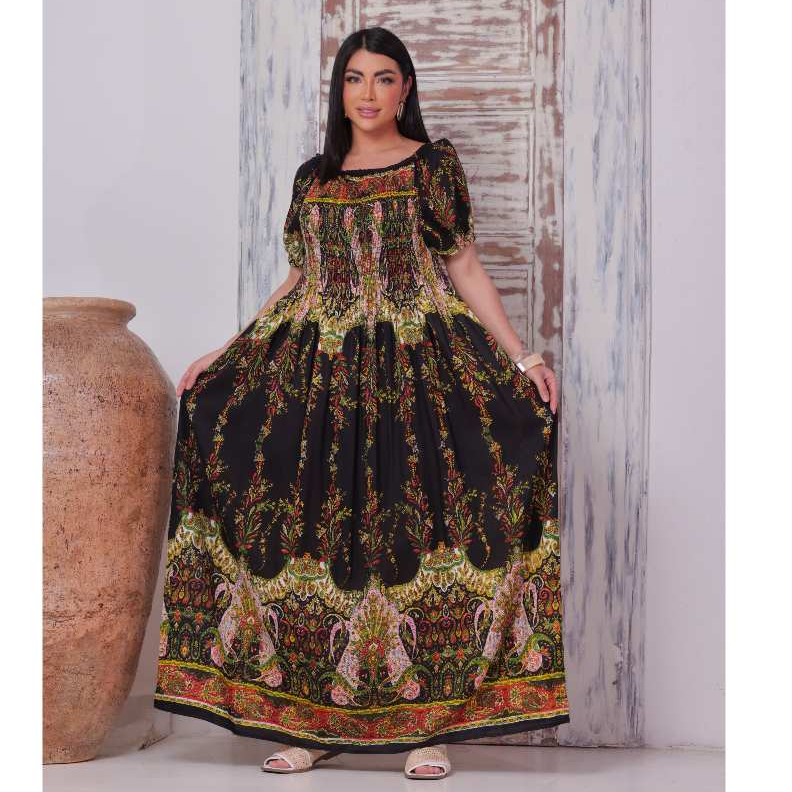 Vestido longo estampado ciganinha indiano boho