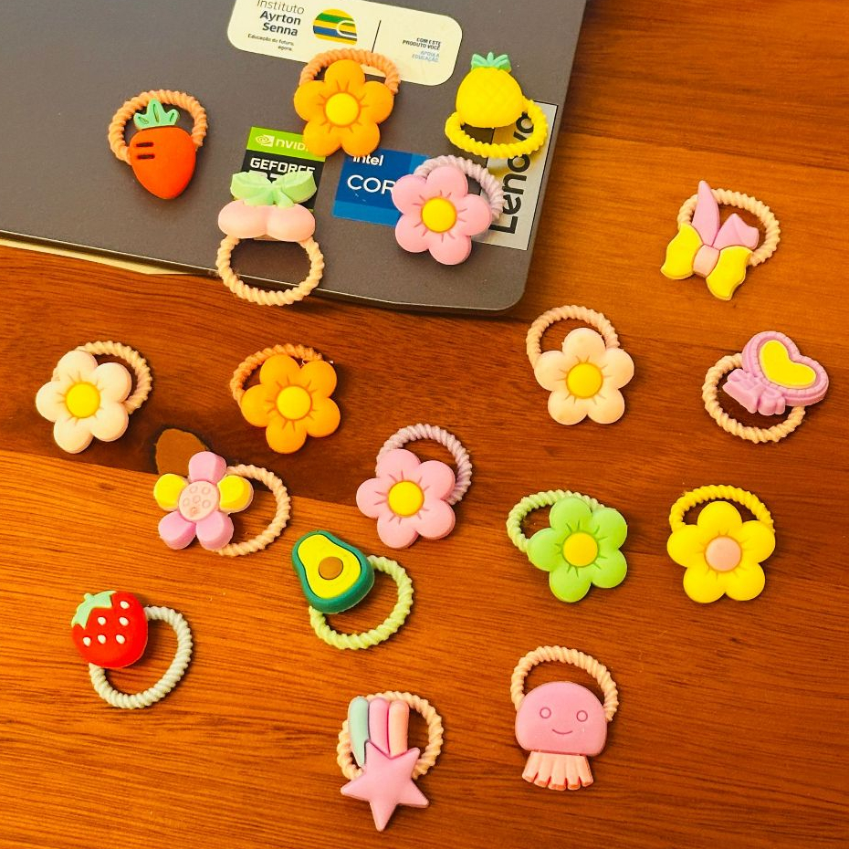 Kit 6/10 Acessórios de cabelo de moda infantil fofos elástico para cabelo Linda em Oferta na Shopee