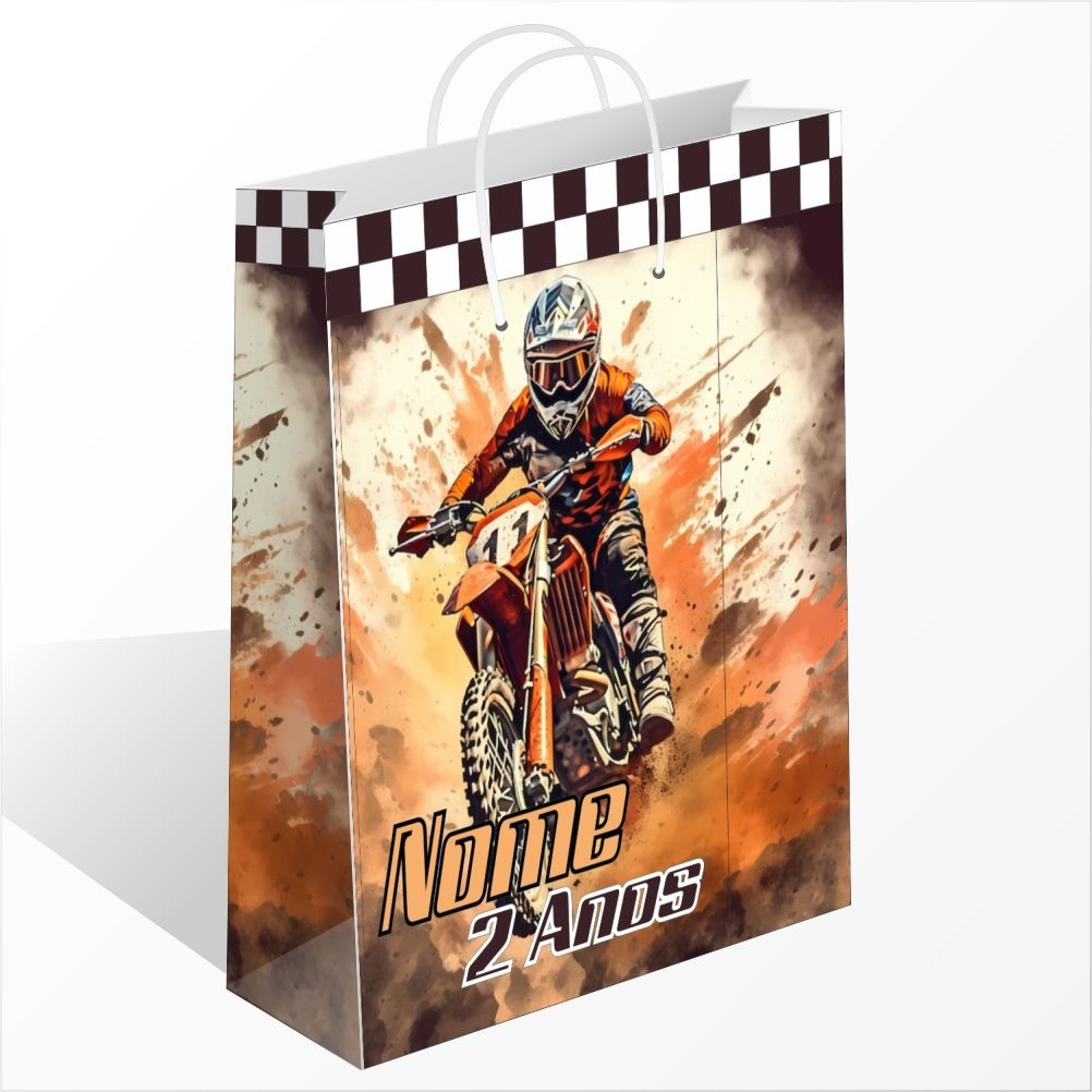 Sacolinha Personalizada Motocross Moto Personalizada Com Nome Sacolinha Festa