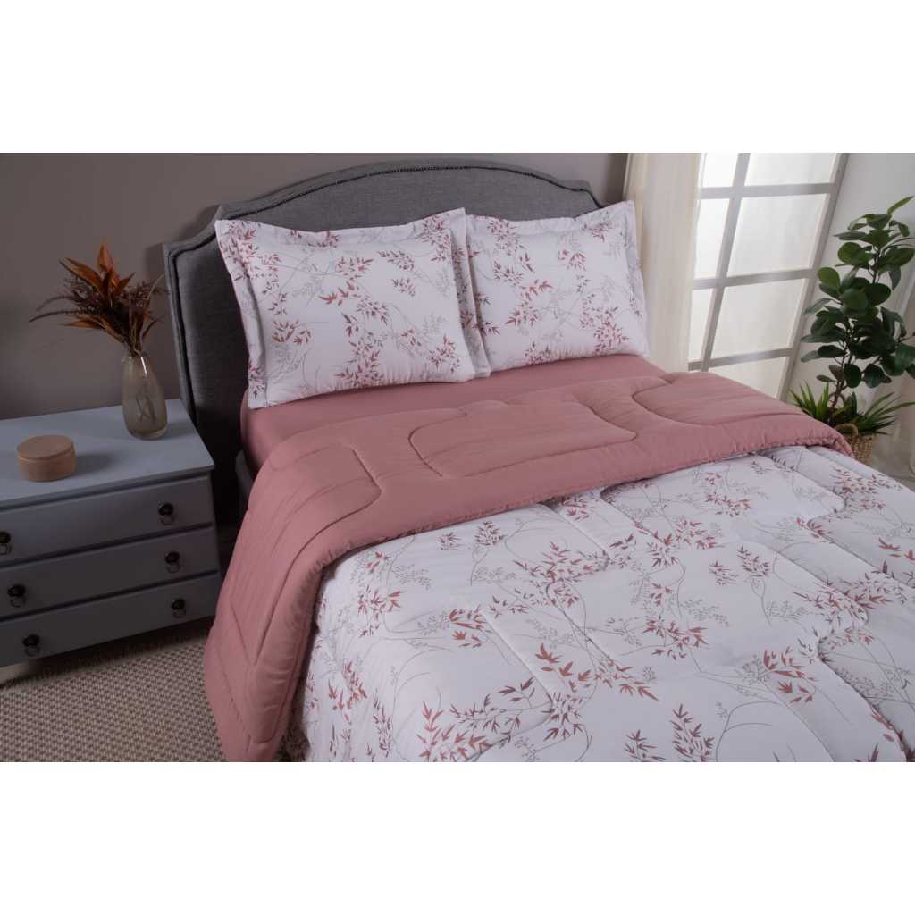 Edredom Zurique Estampado Queen e King Decoração Quarto Micropercal 400 Fios