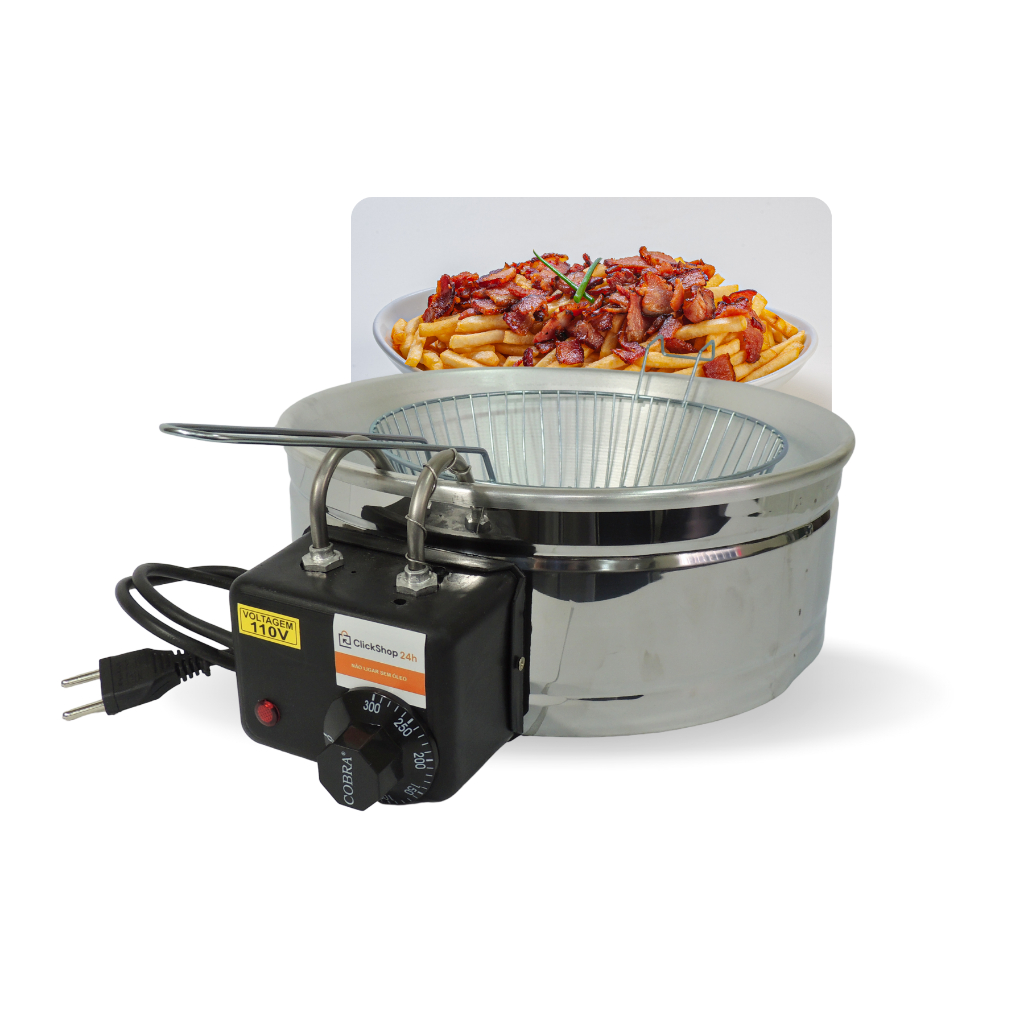 Imagem Fritadeira Elétrica Inox Tacho Fritura Óleo 5L