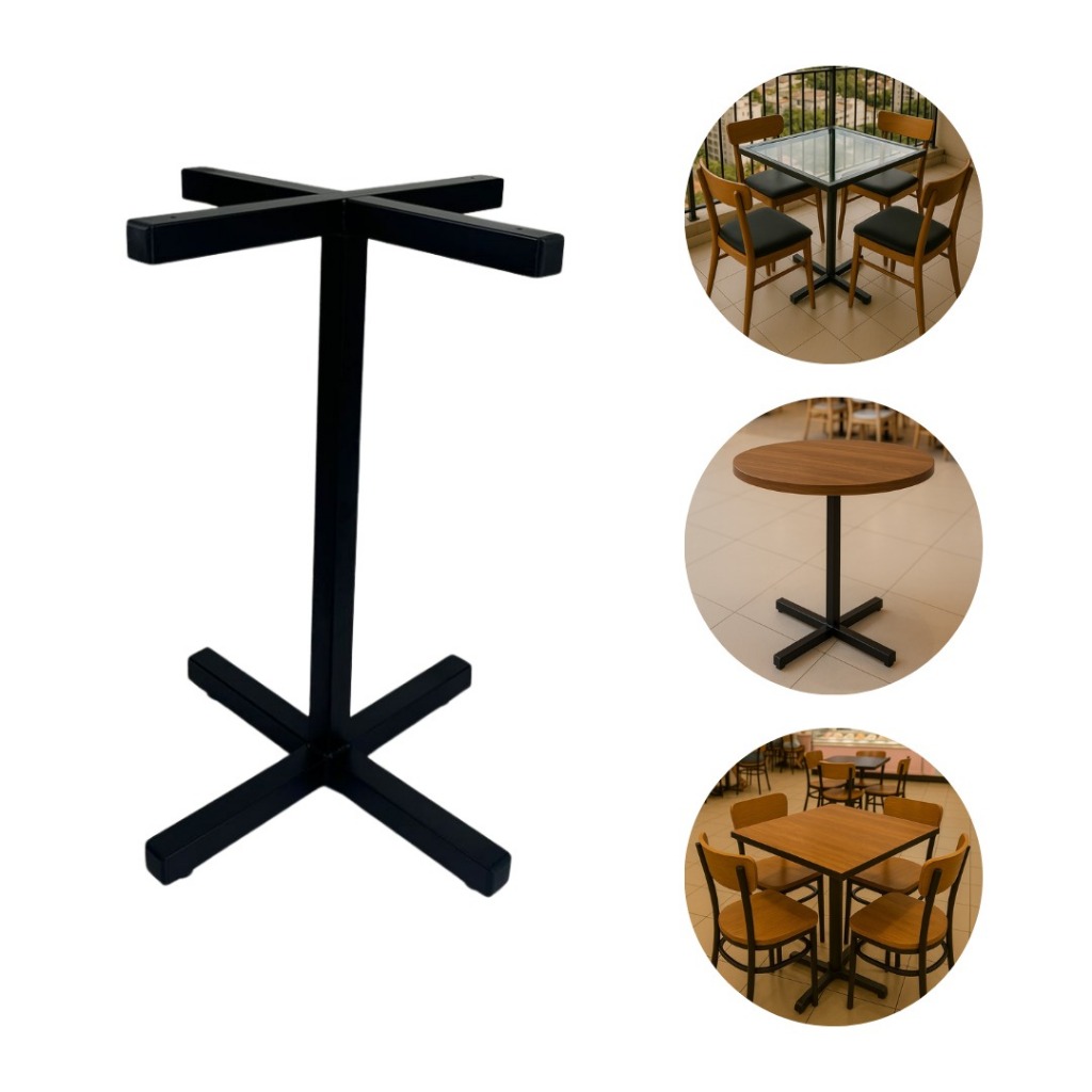 Pé De Mesa Estrela Base Para Mesa Madeira Mármore Vidro