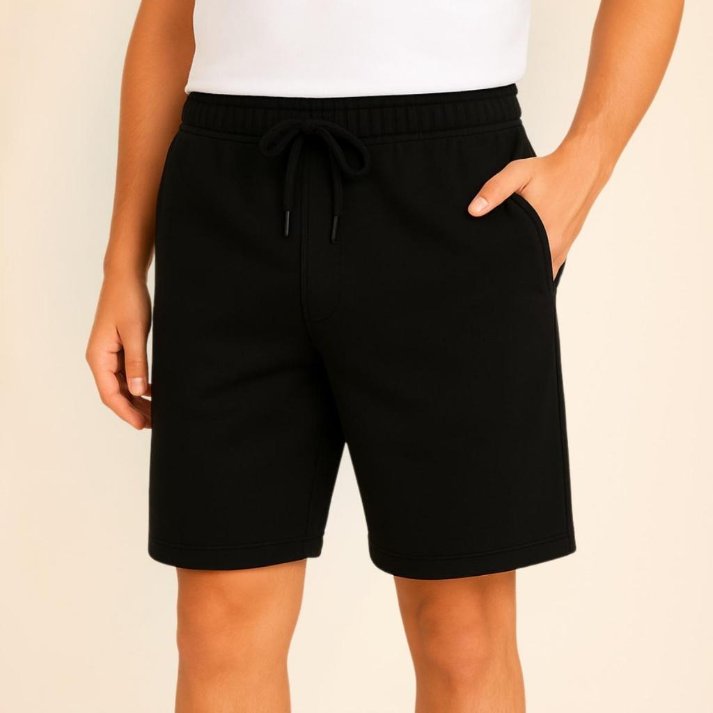 Bermuda Moletom Masculina Com Bolso Lateral Cordão De Ajuste Short Academia Treino Caimento Solto