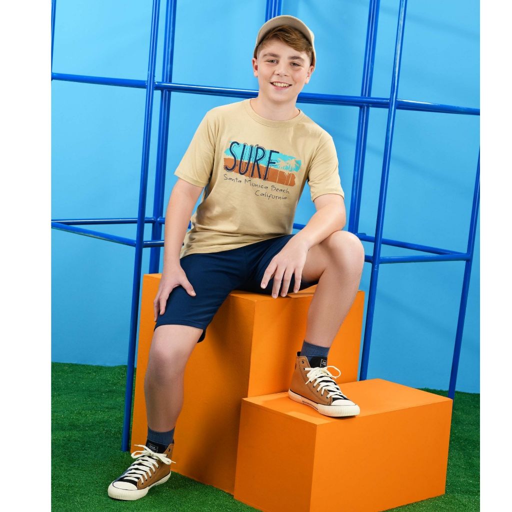 Kit 4 Peças Infantil Menino Verão Juvenil - 2 Camisetas + 2 Shorts Confortáveis Tamanho 1 ao 16