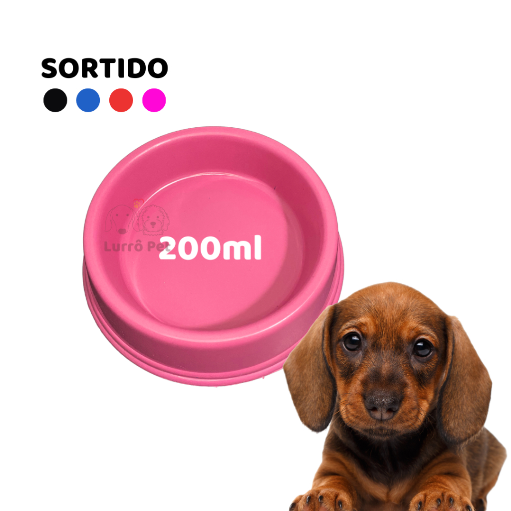Comedouro Vasilha Pote para Ração Cachorro Filhote Gatos 200ml