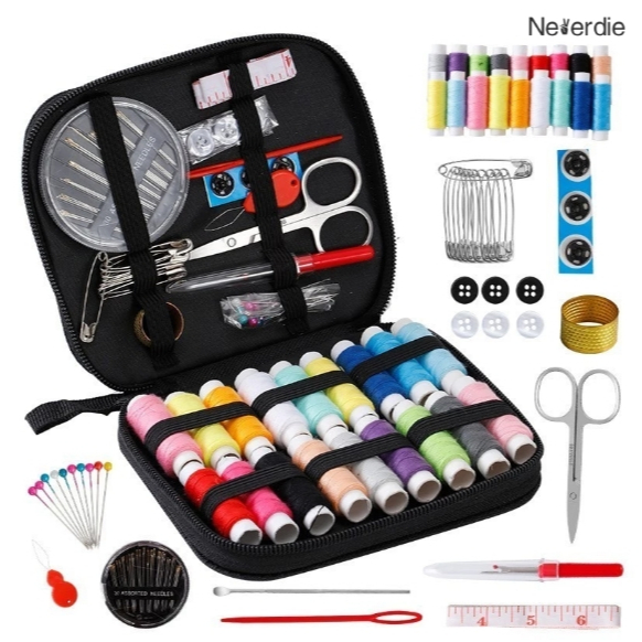 Kit De Costura E Linhas Com 27/97 Pecas Completo Com Estojo