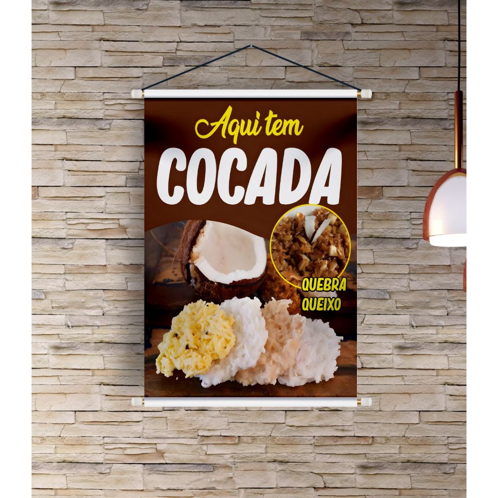 BANNER COMERCIAL ARTE PRONTA - AQUI TEM COCADA