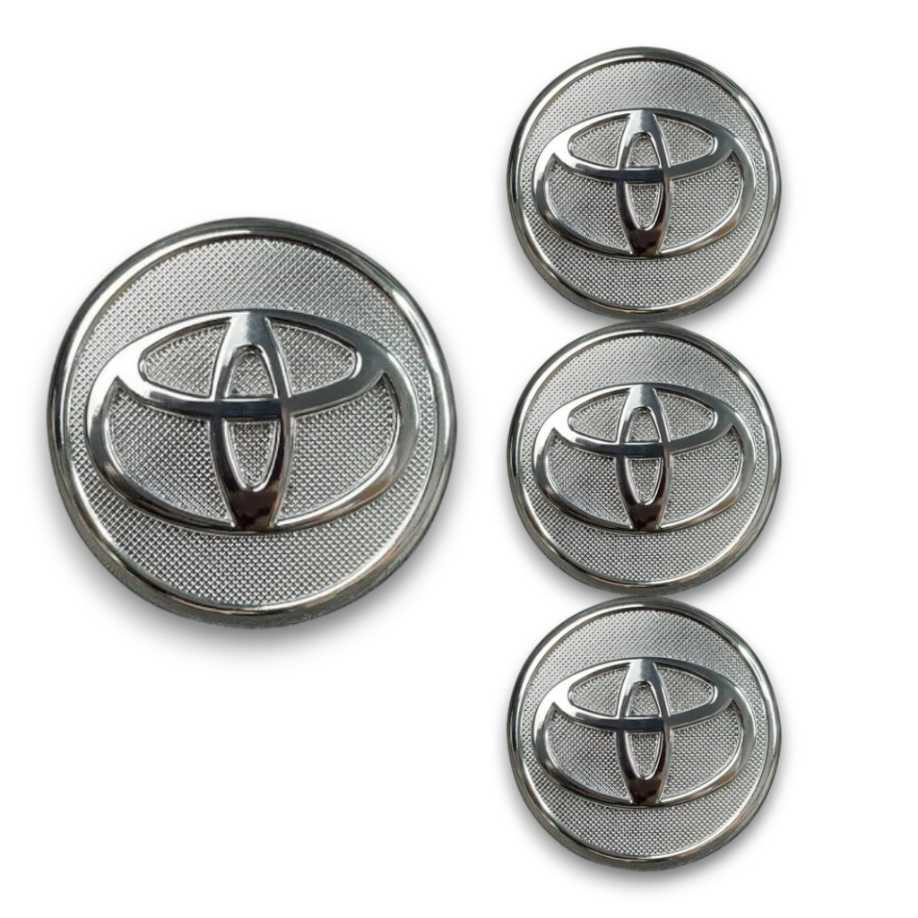 Kit 04 Calotinha Centro De Roda Toyota Etios Corolla Cromado Alto Relevo