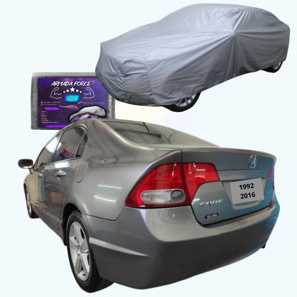 CAPA PARA COBRIR CARRO HONDA CIVIC 1992 A 2016 IMPERMEÁVEL COM FORRO E SEM FORRO;