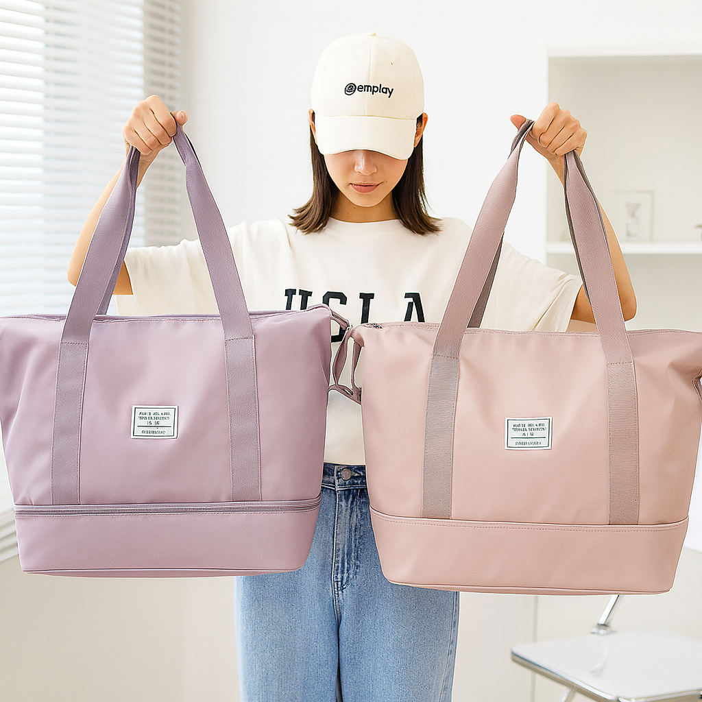 Bolsa Mala de Viagem Dobrável Expansível Com Grande Capacidade Impermeável Multifuncional Academia