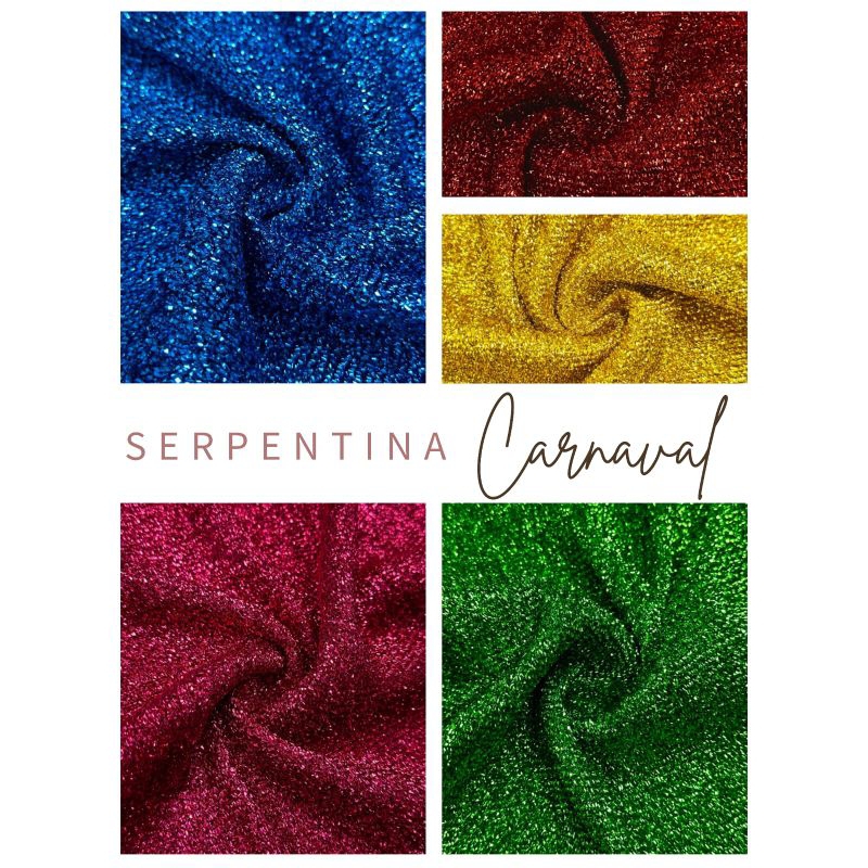 Tecido Serpentina Carnaval para Fantasias/Decoração com Brilho - 3,00 mts de Comprimento X 1,50 mts de Largura