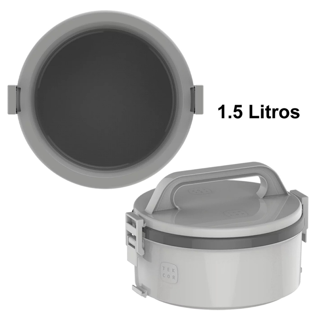 Marmita Térmica Para Alimentos Tekcor 1,5 Litros 1S Cinza - SOPRANO