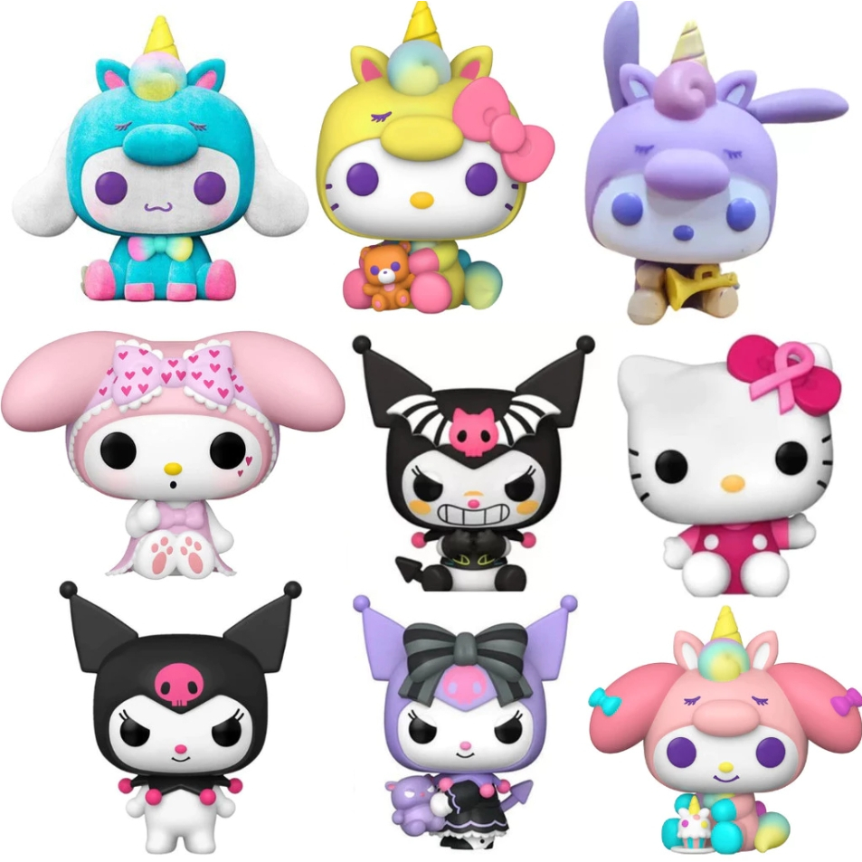 Bonecos  Colecionáveis Hello Kitty, Sanrio, Figuras Anime, Kuromi, My Melody, Cinnamoroll - com caixa em Oferta na Shopee
