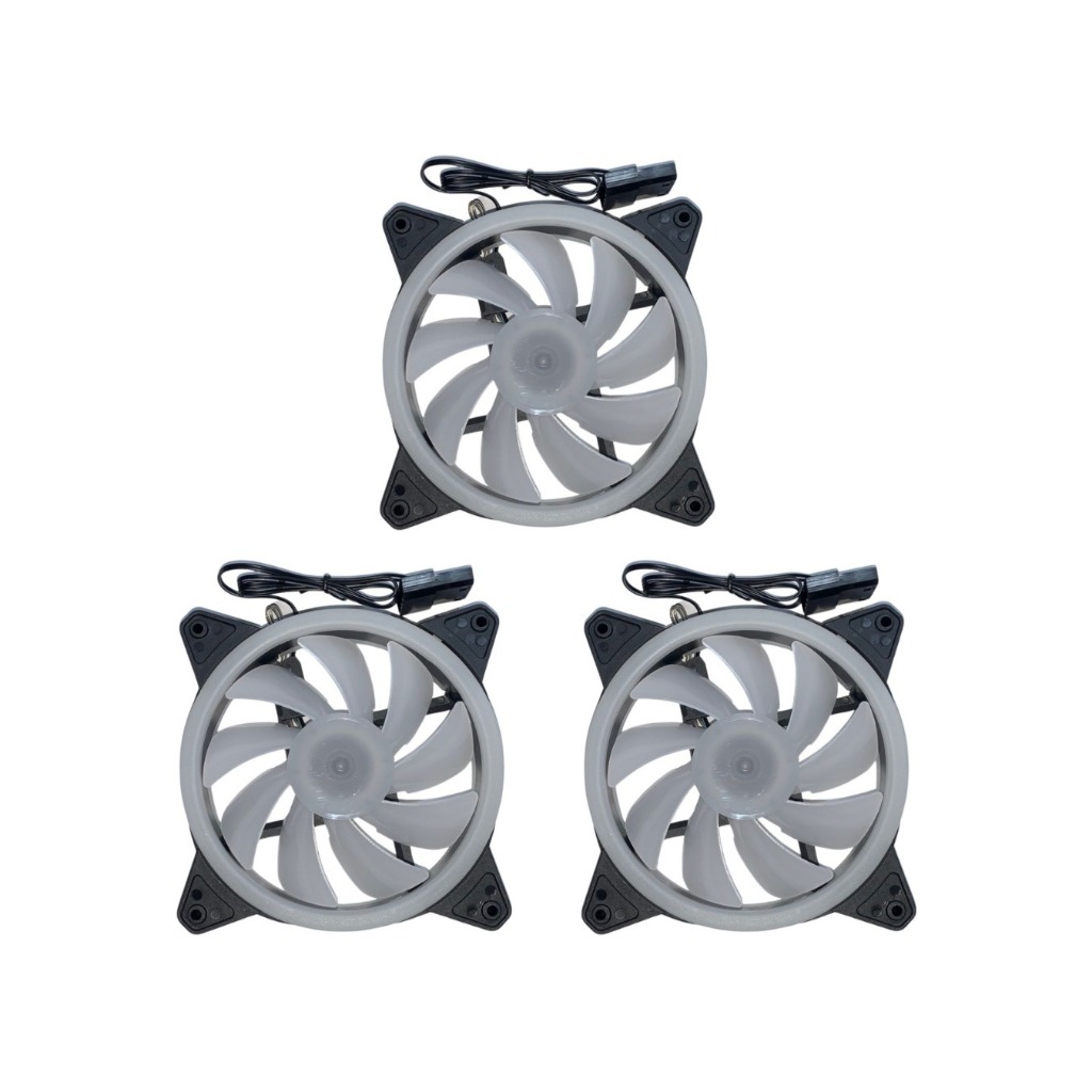 Kit 3 Cooler Fan 12cm 120mm Gabinete Gamer Pc - cod X74