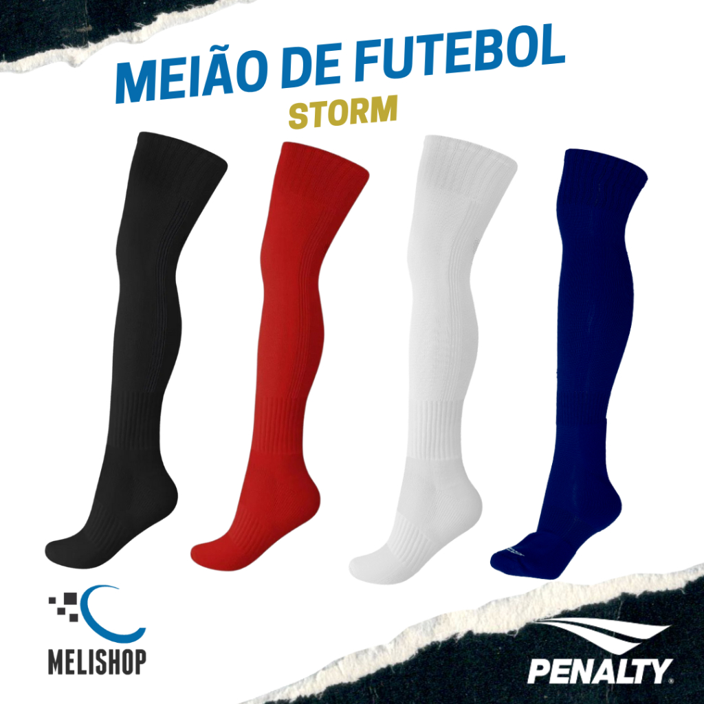Meião Futebol Juvenil/Adulto Penalty Profissional Storm Tamanho 33-38 e 39-44