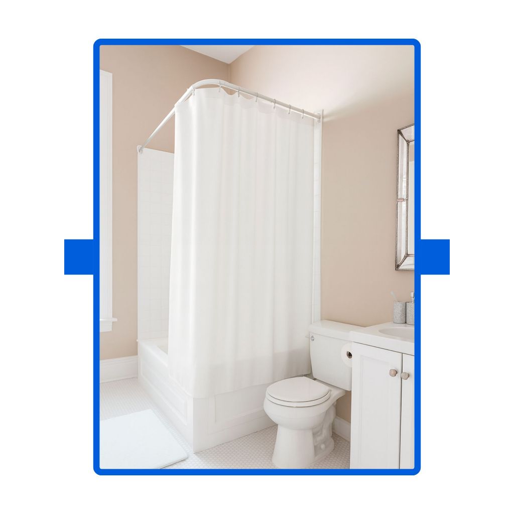 Porta Cortina em L Varão Tubo Curvo Aço kit de Parafusos box banheiro provador casa apartamento