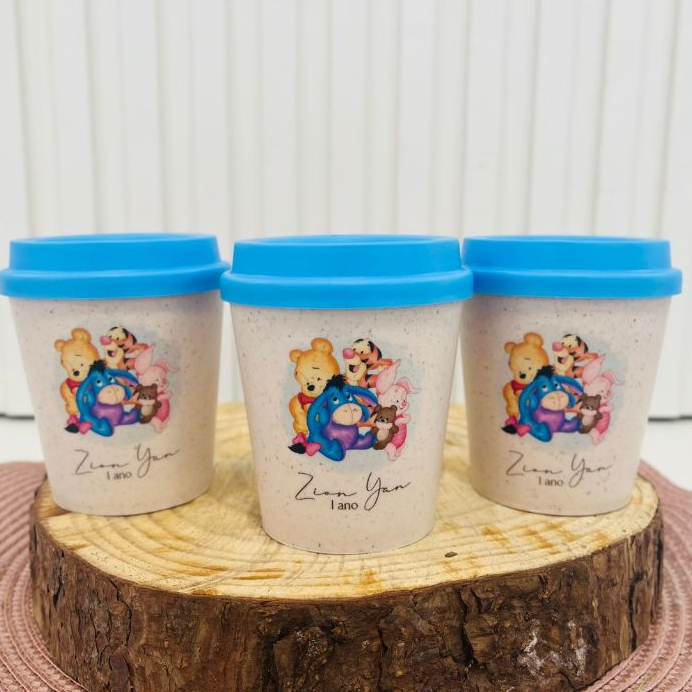 Copos Mini Bucks 250ml para lembrancinha de aniversário - Ursinho Pooh - Fazemos todos os temas