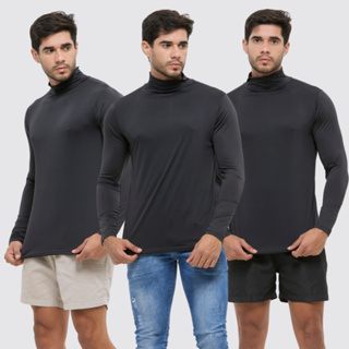 Blusa gola alta camisa termica uv segunda pele proteção solar em Oferta na Shopee