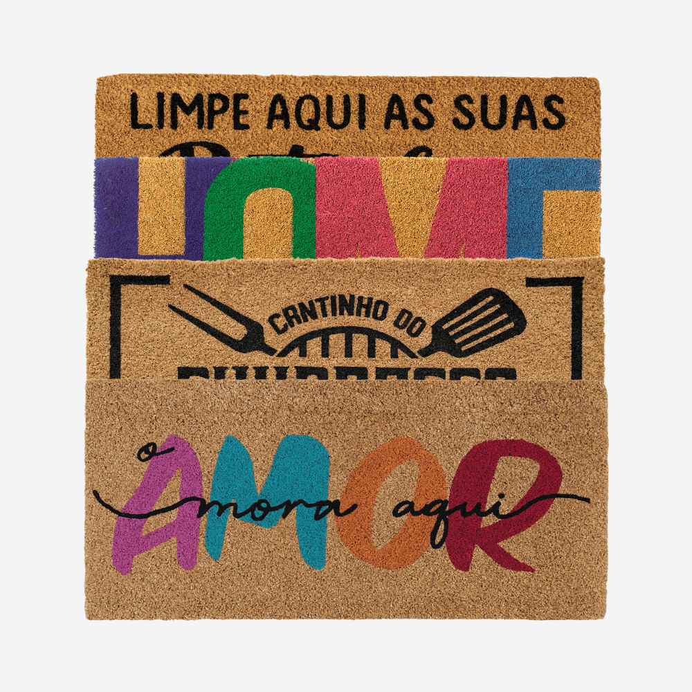 Tapete de Porta Capacho Fibra de Coco Casa Cozinha 30cm X 60cm