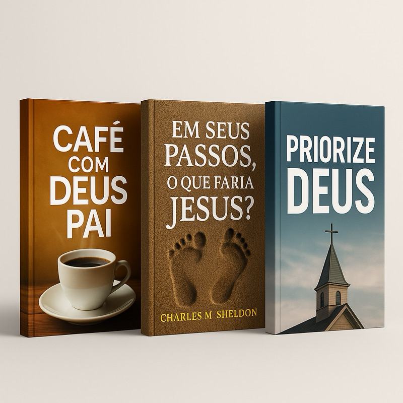 Combo 3 Livros Cristãos Digitais PDF – Café com Deus Pai + Em Seus Passos o Que Faria Jesus + Priorize Deus
