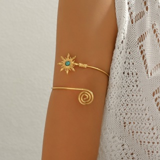 Braçadeira de girassol espiral de metal retrô com design transfronteiriço europeu e americano, personalidade, temperamen em Oferta na Shopee