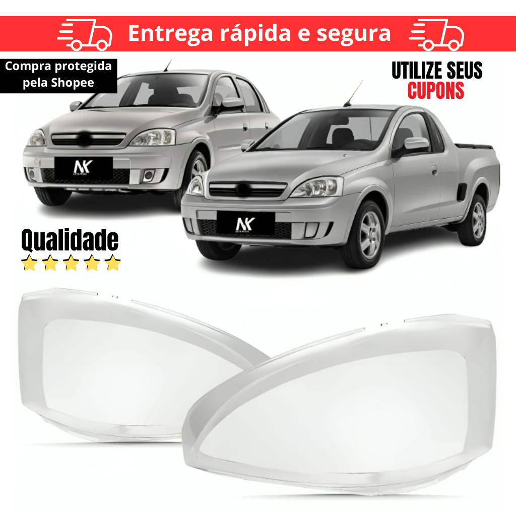 Lente Farol Corsa Montana 2003 2004 05 06 07 08 09 2010 Lentes Farolete Novo