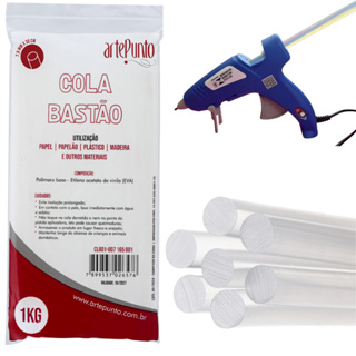 Bastão de Cola Quente Transparente Fina 7.0 mm Pacote 1 Kg Refil de Cola 80 Bastões artePunto em Oferta na Shopee