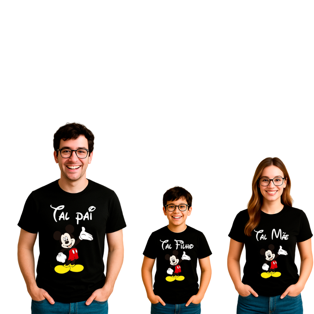 Kit Familia Camisetas E Babylook Pai Mãe E Filho(a) Tal Pai Tal Mãe Tal Filho(a)