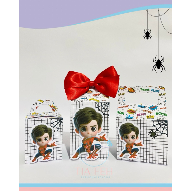 Kit Festa 15 Lembrancinhas Personalizada Homem Aranha - Caixinhas Personalizadas - Papelaria Personalizadas