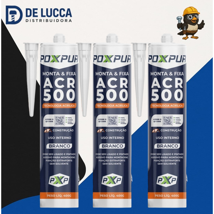 Kit 3 Cola ACR500 Fixa Tudo Adesivo Extra Forte Monta e Fixa Isopor Rodapé Mdf Sanca em Oferta na Shopee