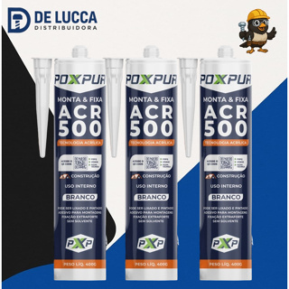 Kit 3 Cola ACR500 Fixa Tudo Adesivo Extra Forte Monta e Fixa Isopor Rodapé Mdf Sanca em Oferta na Shopee