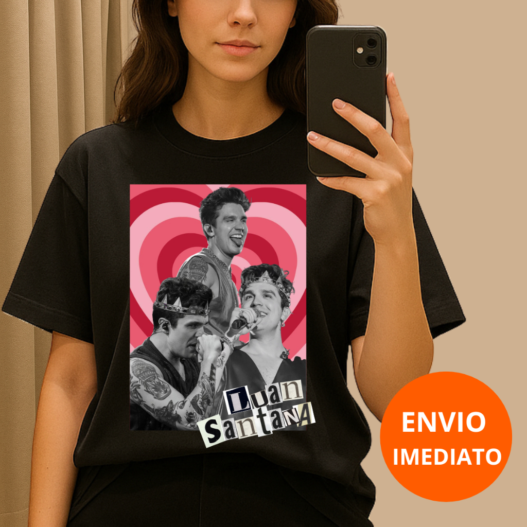 Camiseta Luan Santana 100% Algodão Premium VERM Registro Historico Camisa Luanete Show em Oferta na Shopee