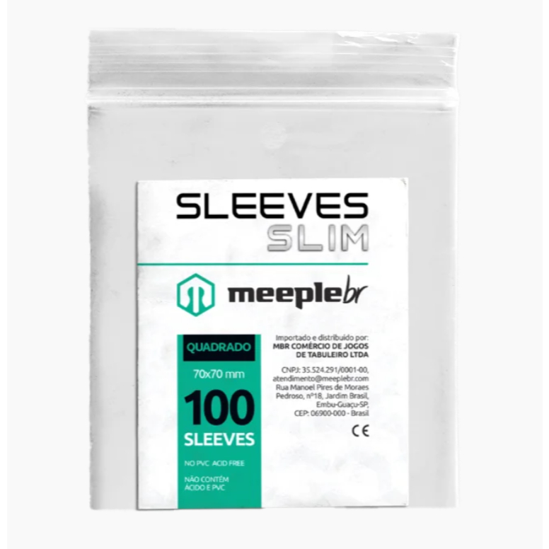 Sleeve MeepleBR Slim Quadrado 70 x 70 mm - 100 unidades