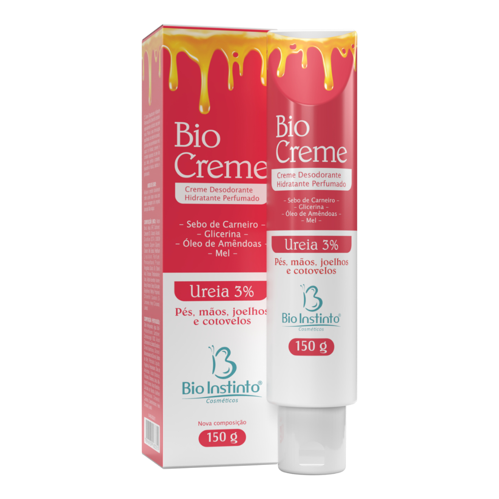 Bio Creme Hidratante para Pés Mãos Joelhos e Cotovelos Ureia 3% Bio Instinto 150g