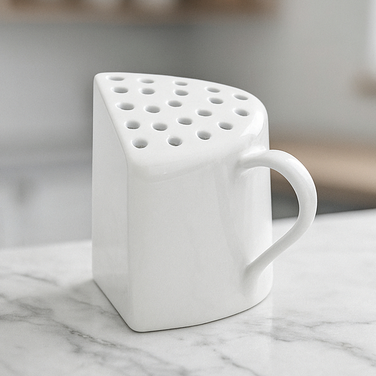 Queijeira de Porcelana Porta-Queijo Ralado com Tampa e Alça Mesa Posta Cozinha Decoração