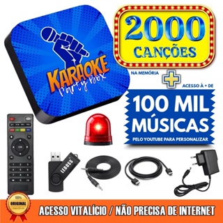 Karaokê Party Box Azul Profissional +De 2000 Músicas Sistema Com Pontuação (Não Precisa de Internet) em Oferta na Shopee