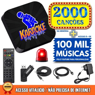 Karaokê Party Box Profissional Preto +De 2000 Músicas (Com Pontuação) Não Precisa Internet ORIGINAL em Oferta na Shopee
