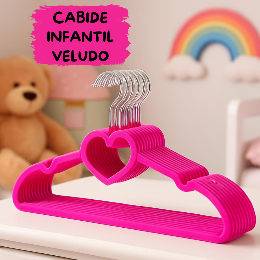 Kit Cabide Veludo Infantil 10 Unidades bebe criança decoraçao em Oferta na Shopee
