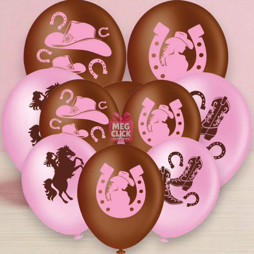 Kit 20 Balões Boiadeira Nº8 + Painel TNT | Decoração Festa Infantil, Country e Fazendinha [PIFFER]