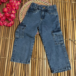 CALÇA INFANTIL MENINAS CARGO WIDE LEG JEANS LEANDRA MENINAS em Oferta na Shopee