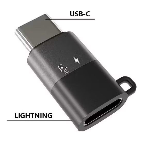 Adaptador De Lightning Para Usb C Para iPhone 15 16 Microfone lapela carregamento - detalhe