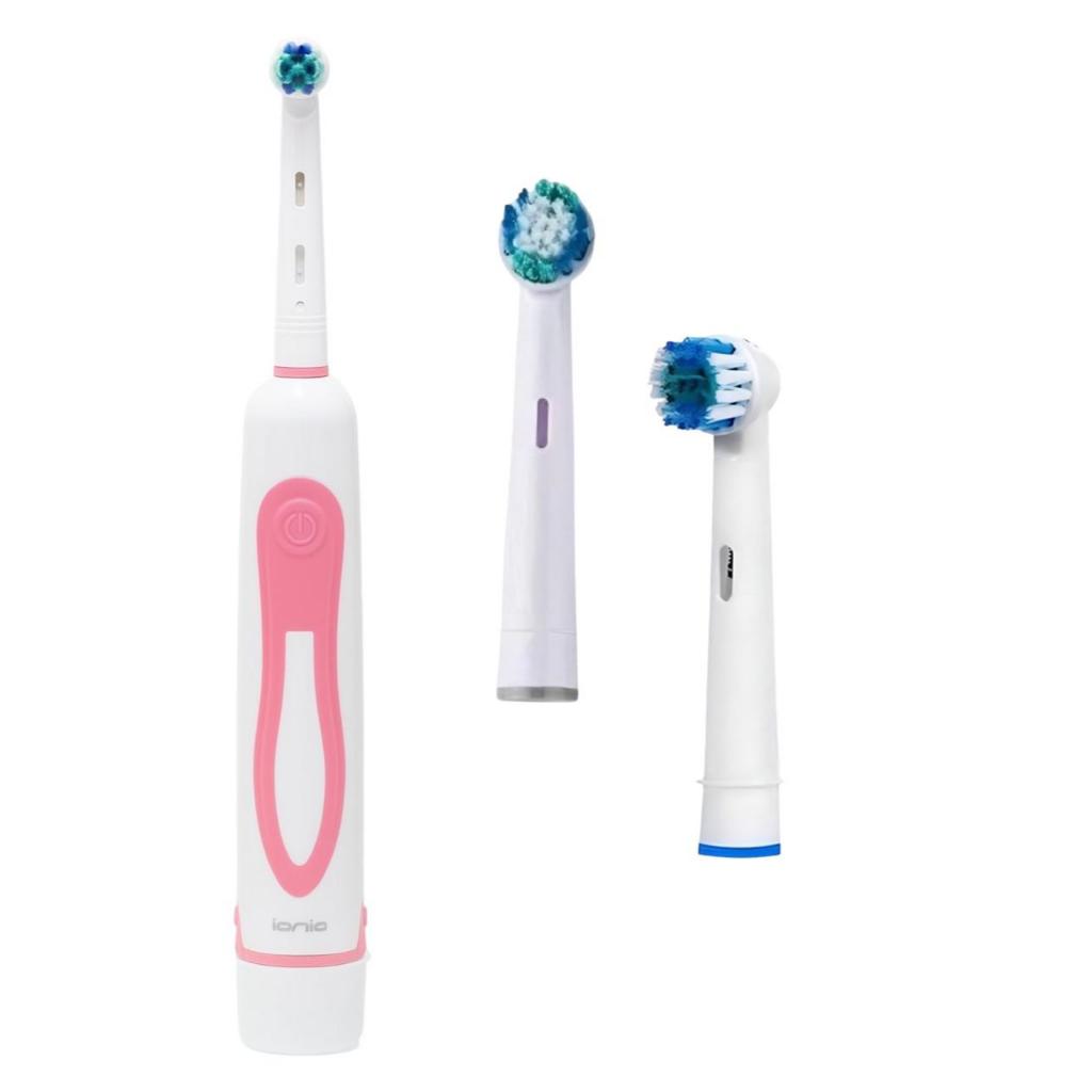 Escova de Dente Elétrica Rotativa Adulto Infantil com Refil Rosa ou Azul