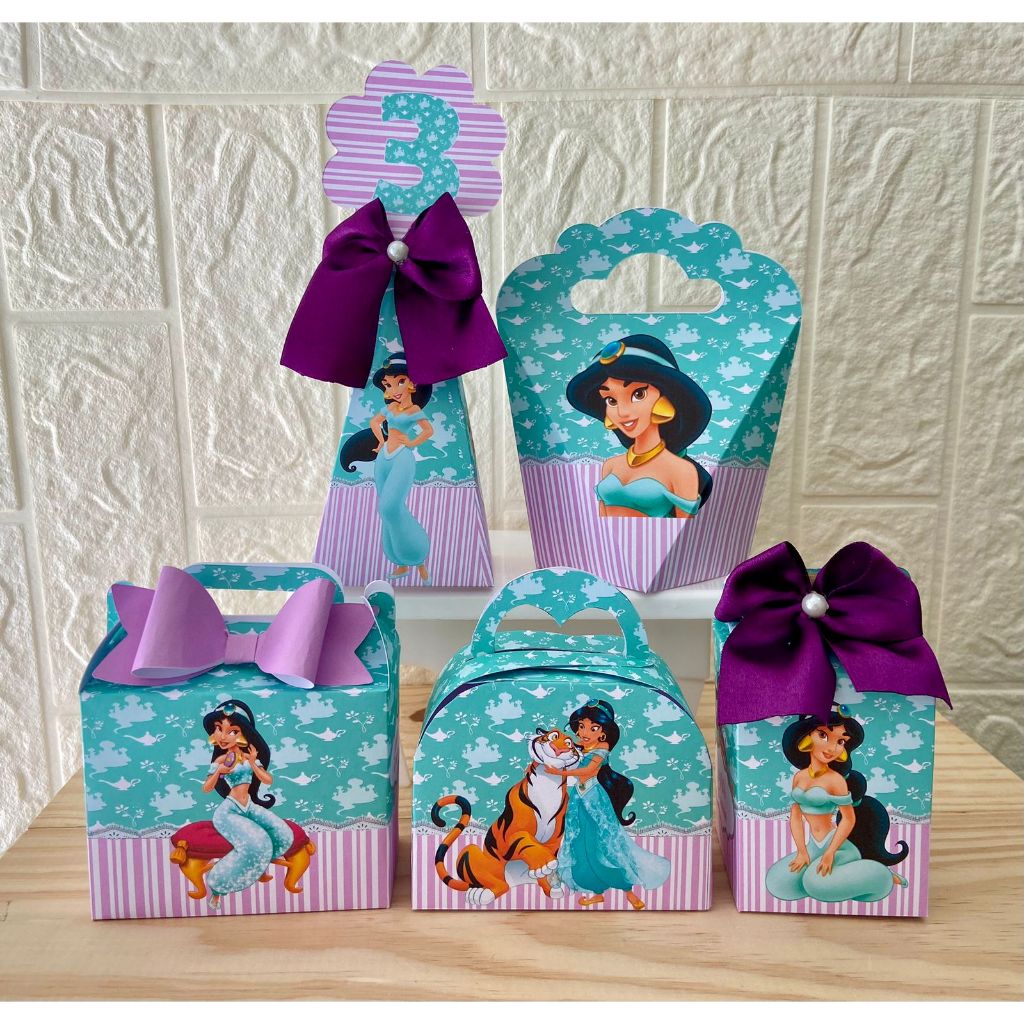 Kit Festa  Princesa Jasmine  Personalizados Lembrancinhas Caixinhas Para Festa PEGUE E MONTE